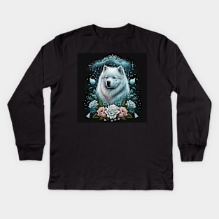 Rain And Samoyed Kids Long Sleeve T-Shirt